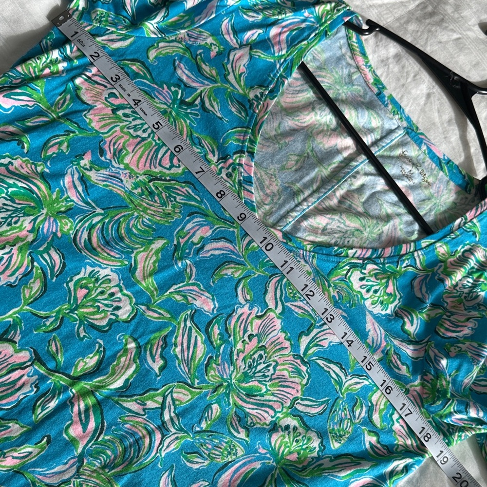 Lilly Pulitzer Tessa Print Cumulus Blue Chick Magnet Floral Dress Size Medium - Picture 6 of 7